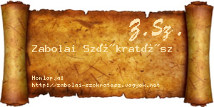 Zabolai Szókratész névjegykártya